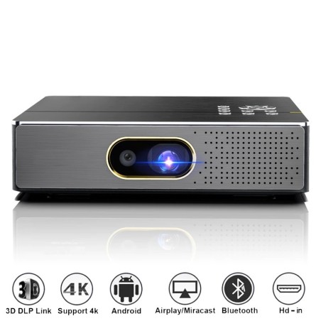 ProyectoresWZATCO S5 - mini proyector DLP 3D - 4K - 5G - WIFI - Smart Android 9- full HD - 1080P