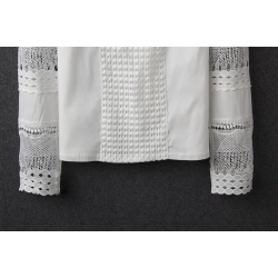 Blusas y camisasElegante blusa blanca de manga larga - encaje hueco