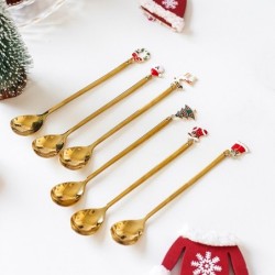 Small long handle spoon - with christmas decoration - tea / coffee / desserts - 1 pieceCutlery