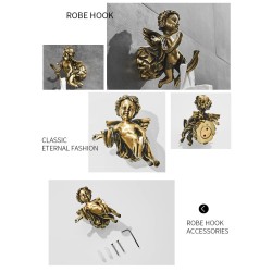 Baño & AseoGanchos de bronce con ángeles - repisa - toallero - accesorios de baño de pared