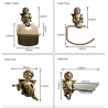Baño & AseoGanchos de bronce con ángeles - repisa - toallero - accesorios de baño de pared