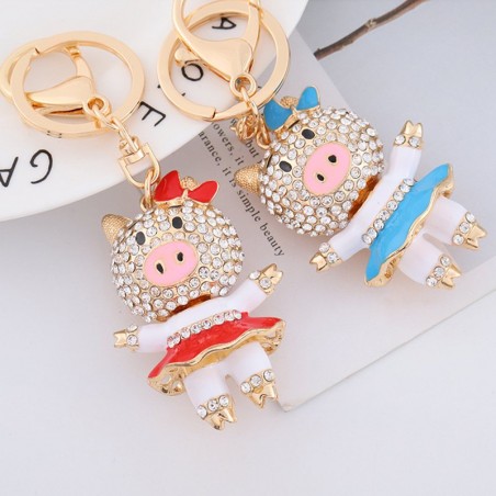 llaveroPiggy en minifalda - cristal - llavero