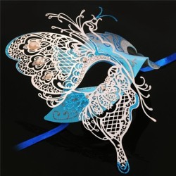 MáscaraAntifaz veneciano de metal - mariposa hueca - cristales - corte láser - mascaradas / carnavales