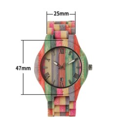 RelojesReloj de madera de colores de moda - redondo - Cuarzo - unisex