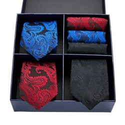 Pajaritas y corbatasConjunto de moda para hombre - corbata / pañuelo - seda - 6 piezas