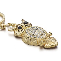 Crystal owl - gold - keyringKeyrings