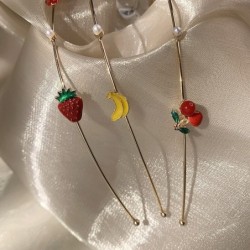 Pinzas de cabelloDiadema de aro de metal - con frutas / perlas