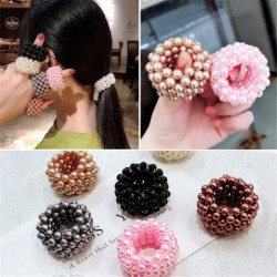 CabelloScrunchie con cuentas de perlas - banda elástica para el cabello