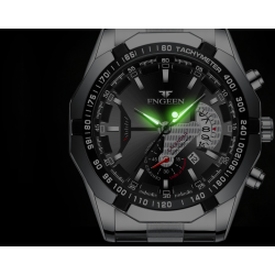RelojesLujoso reloj para hombre - luminoso - calendario - resistente al agua - acero inoxidable