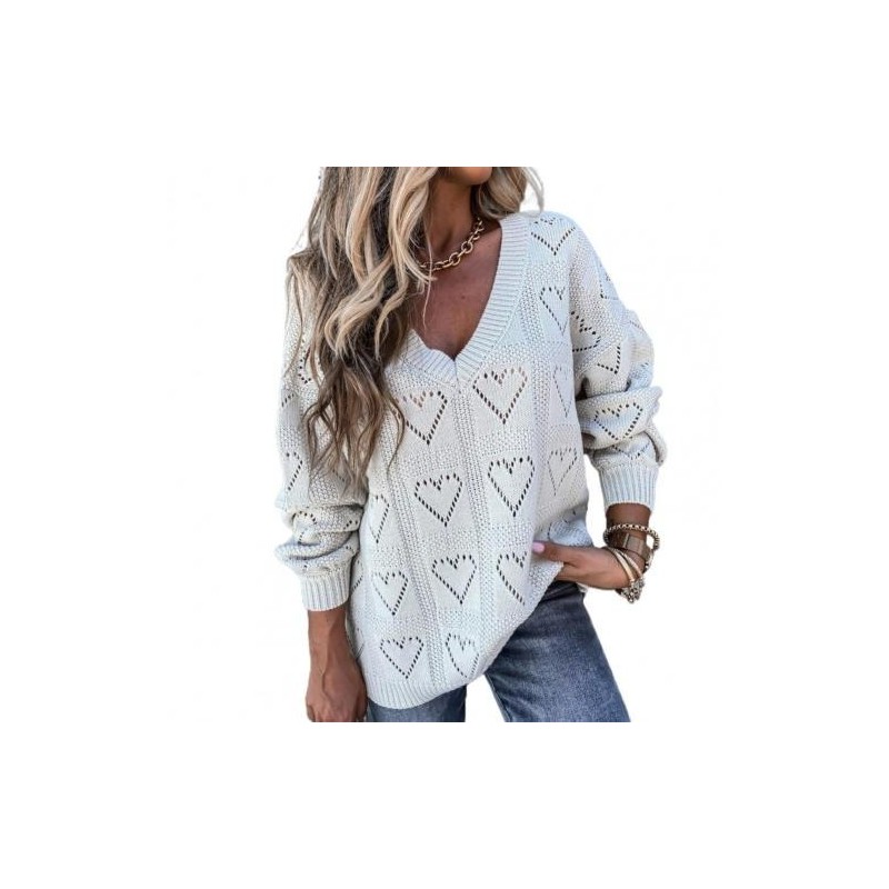 Hoodies & JerséisSuéter suelto clásico - crochet - corazones huecos