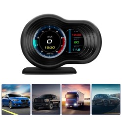 DiagnósticoOrdenador de a bordo para coche - head-up display digital - HUD - OBD2 - monitor de velocidad - con alarma turbo d...