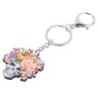 Acrylic Halloween skull with flowers - keychainKeyrings