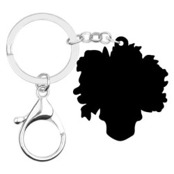 Acrylic Halloween skull with flowers - keychainKeyrings