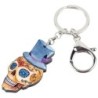 Halloween skull with hat - acrylic keychainKeyrings