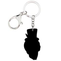 Halloween skull with hat - acrylic keychainKeyrings