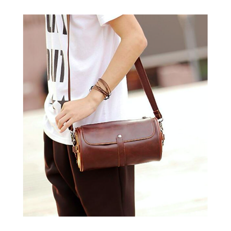 BolsosBolso bandolera Trendy de piel - forma cilíndrica