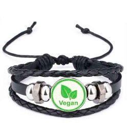 Multilayer leather bracelet - vegan diet - unisex