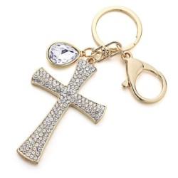 llaveroLlavero de lujo - cruz de cristal completa