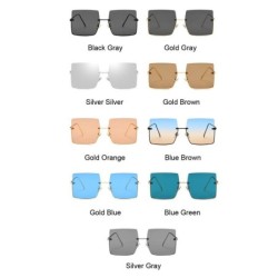Gafas de solGafas de sol cuadradas de gran tamaño de moda - retro grandes semi-sin montura