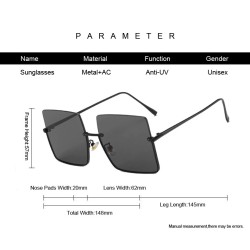 Gafas de solGafas de sol cuadradas de gran tamaño de moda - retro grandes semi-sin montura