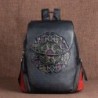 MochilasMochila retro mujer - estampado floral - piel genuina - gran capacidad
