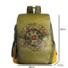 MochilasMochila retro mujer - estampado floral - piel genuina - gran capacidad