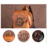 MochilasMochila retro mujer - estampado floral - piel genuina - gran capacidad