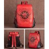 MochilasMochila retro mujer - estampado floral - piel genuina - gran capacidad