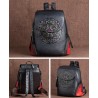 MochilasMochila retro mujer - estampado floral - piel genuina - gran capacidad