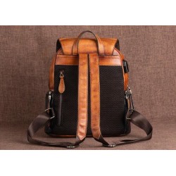 MochilasMochila retro mujer - estampado floral - piel genuina - gran capacidad