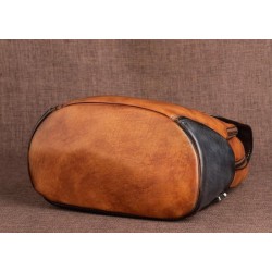 MochilasMochila retro mujer - estampado floral - piel genuina - gran capacidad