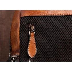 MochilasMochila retro mujer - estampado floral - piel genuina - gran capacidad