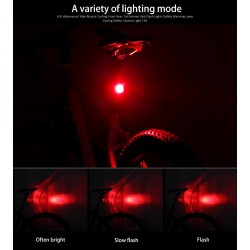LucesLámpara de bicicleta LED - luz de advertencia de seguridad - resistente al agua