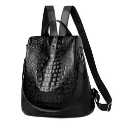 MochilasMochila vintage de moda - bolso de hombro multifunción de cuero - patrón de piel de serpiente
