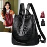 MochilasMochila vintage de moda - bolso de hombro multifunción de cuero - patrón de piel de serpiente