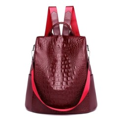 MochilasMochila vintage de moda - bolso de hombro multifunción de cuero - patrón de piel de serpiente