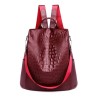 MochilasMochila vintage de moda - bolso de hombro multifunción de cuero - patrón de piel de serpiente