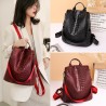 MochilasMochila vintage de moda - bolso de hombro multifunción de cuero - patrón de piel de serpiente