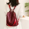 MochilasMochila vintage de moda - bolso de hombro multifunción de cuero - patrón de piel de serpiente