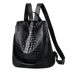 MochilasMochila vintage de moda - bolso de hombro multifunción de cuero - patrón de piel de serpiente