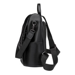 MochilasMochila vintage de moda - bolso de hombro multifunción de cuero - patrón de piel de serpiente