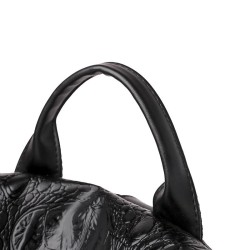 MochilasMochila vintage de moda - bolso de hombro multifunción de cuero - patrón de piel de serpiente