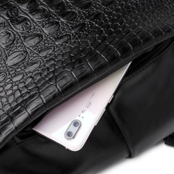 MochilasMochila vintage de moda - bolso de hombro multifunción de cuero - patrón de piel de serpiente