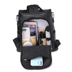 MochilasMochila vintage de moda - bolso de hombro multifunción de cuero - patrón de piel de serpiente