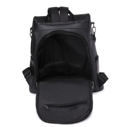 MochilasMochila vintage de moda - bolso de hombro multifunción de cuero - patrón de piel de serpiente