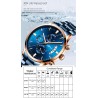 RelojesCRRJU - lujoso reloj azul - Cuarzo - acero inoxidable - resistente al agua