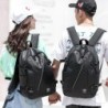 MochilasMochila de cuero de moda - bolsa para computadora portátil de 15,6 pulgadas - orificio para auriculares - resistente ...