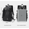 MochilasMochila de cuero de moda - bolsa para computadora portátil de 15,6 pulgadas - orificio para auriculares - resistente ...