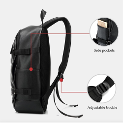 MochilasMochila de cuero de moda - bolsa para computadora portátil de 15,6 pulgadas - orificio para auriculares - resistente ...