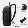 MochilasMochila de cuero de moda - bolsa para computadora portátil de 15,6 pulgadas - orificio para auriculares - resistente ...